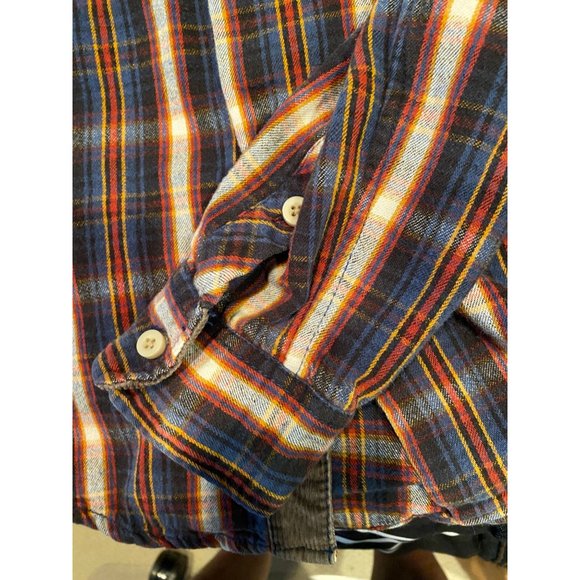 Zara Young Flannel Shirt size Medium, Brown Red‎ Orange, Cotton, Long Sleeve - Picture 5 of 5